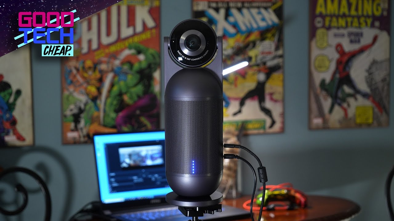 Unboxing EMEET webcam 360° Video Conference Camera with 8 Mics, Hi-Fi Speaker : Good Tech Cheap