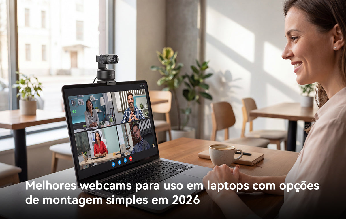 Melhores webcams para uso em laptops com opções de montagem simples em 2026