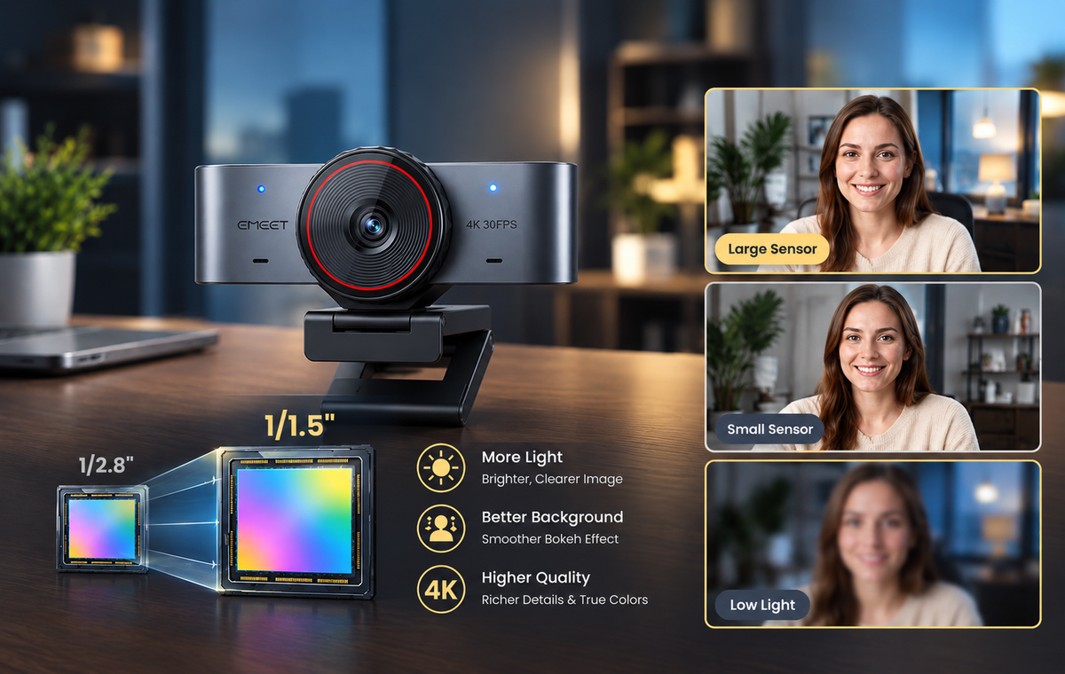 Best Large Sensor Webcams in 2026: Why Sensor Size Matters for 4K Video Quality