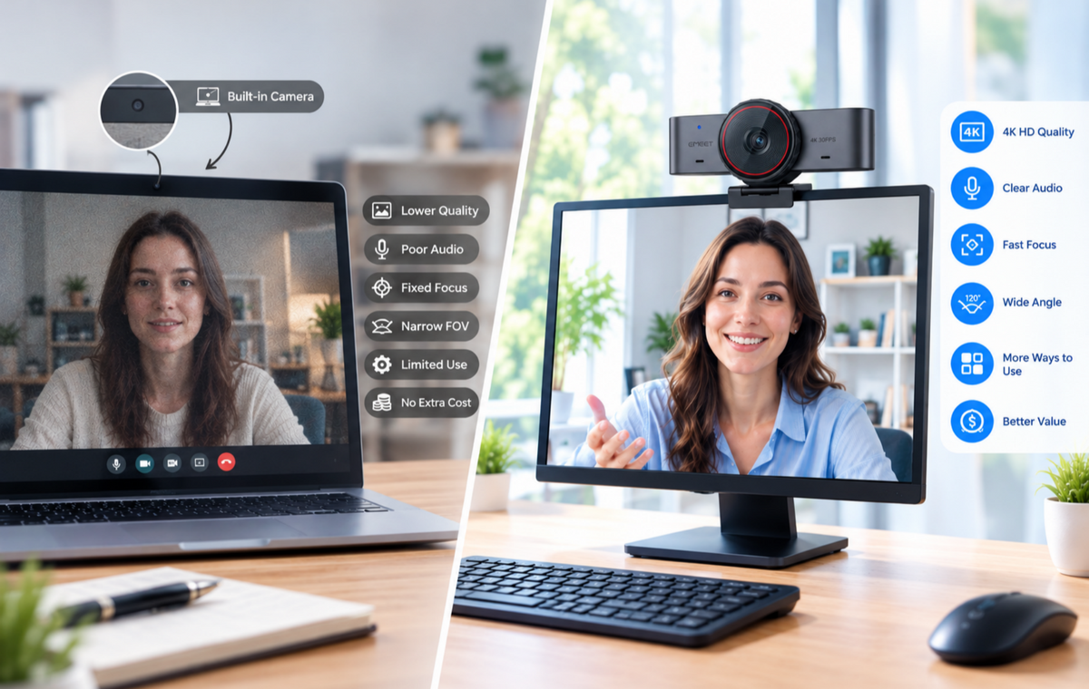 USB Webcams vs Built-in Laptop Cameras: What Do Shoppers Actually Choose?