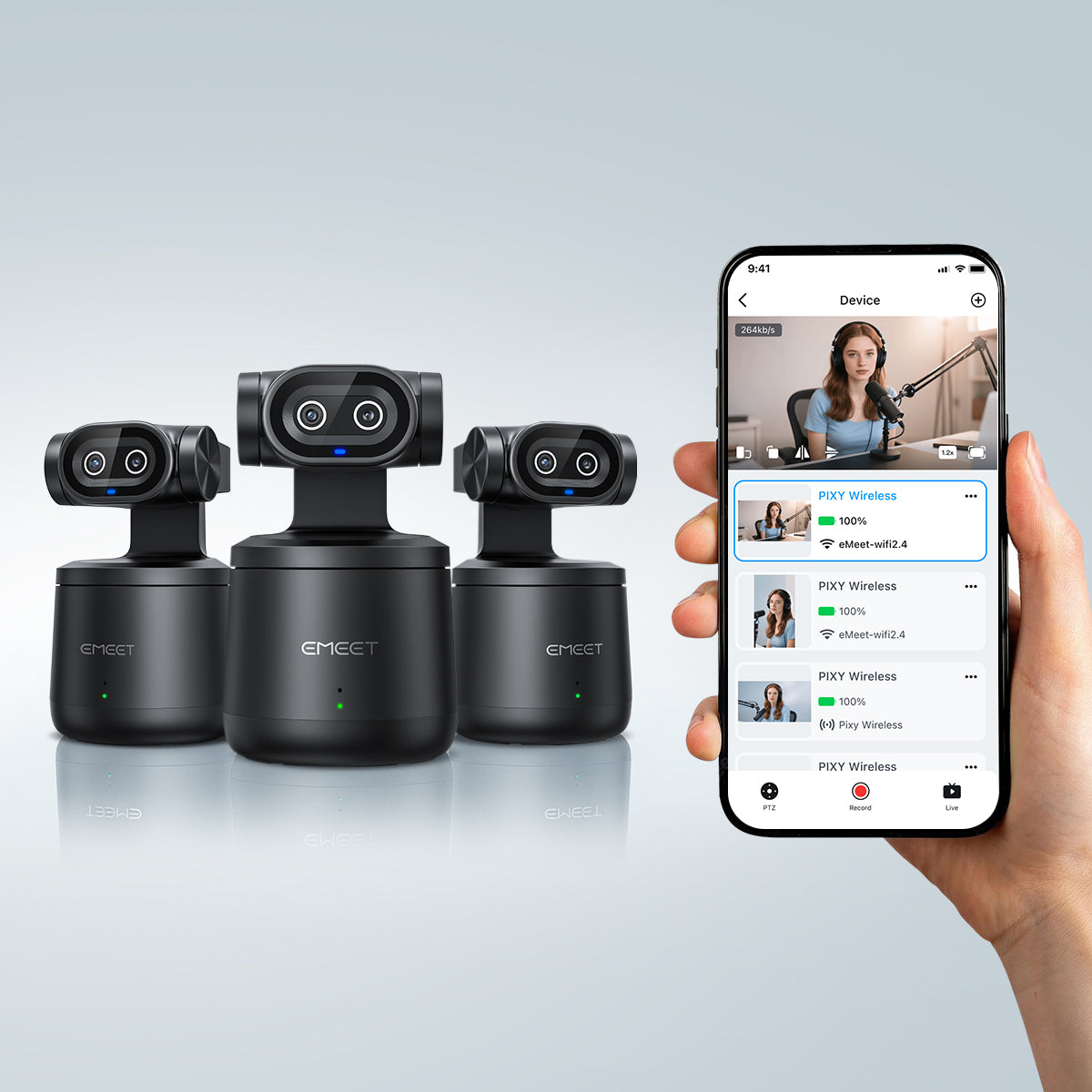 Wireless AI PTZ Streaming Camera – EMEET