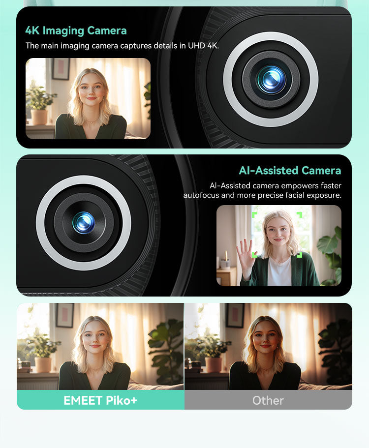 EMEET Piko 4K UHD ウェブカメラ ブラック Amazon.com: EMEET Piko 4K Webcam for Streaming, World's 1st